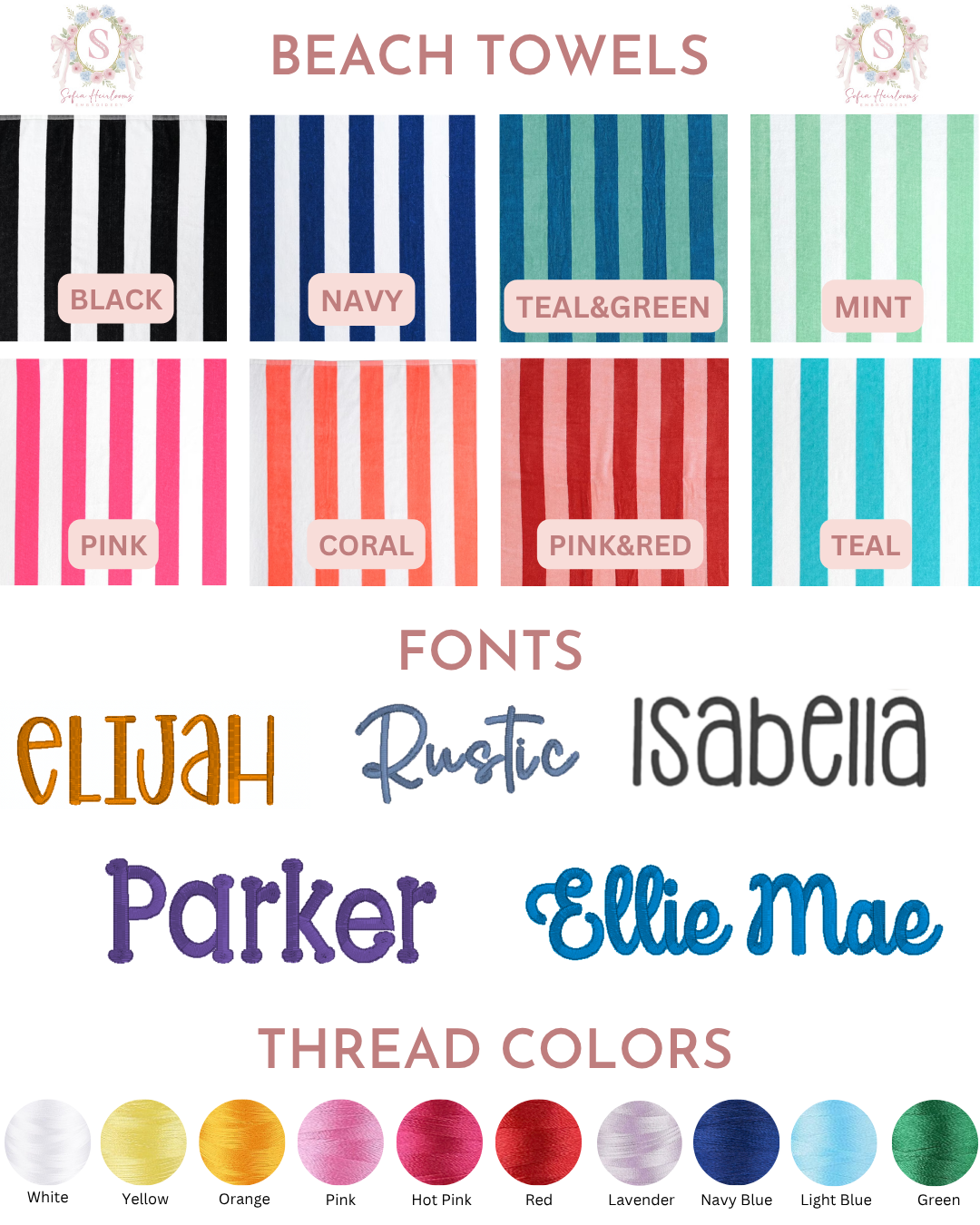 Personalized Stripe Beach Towels