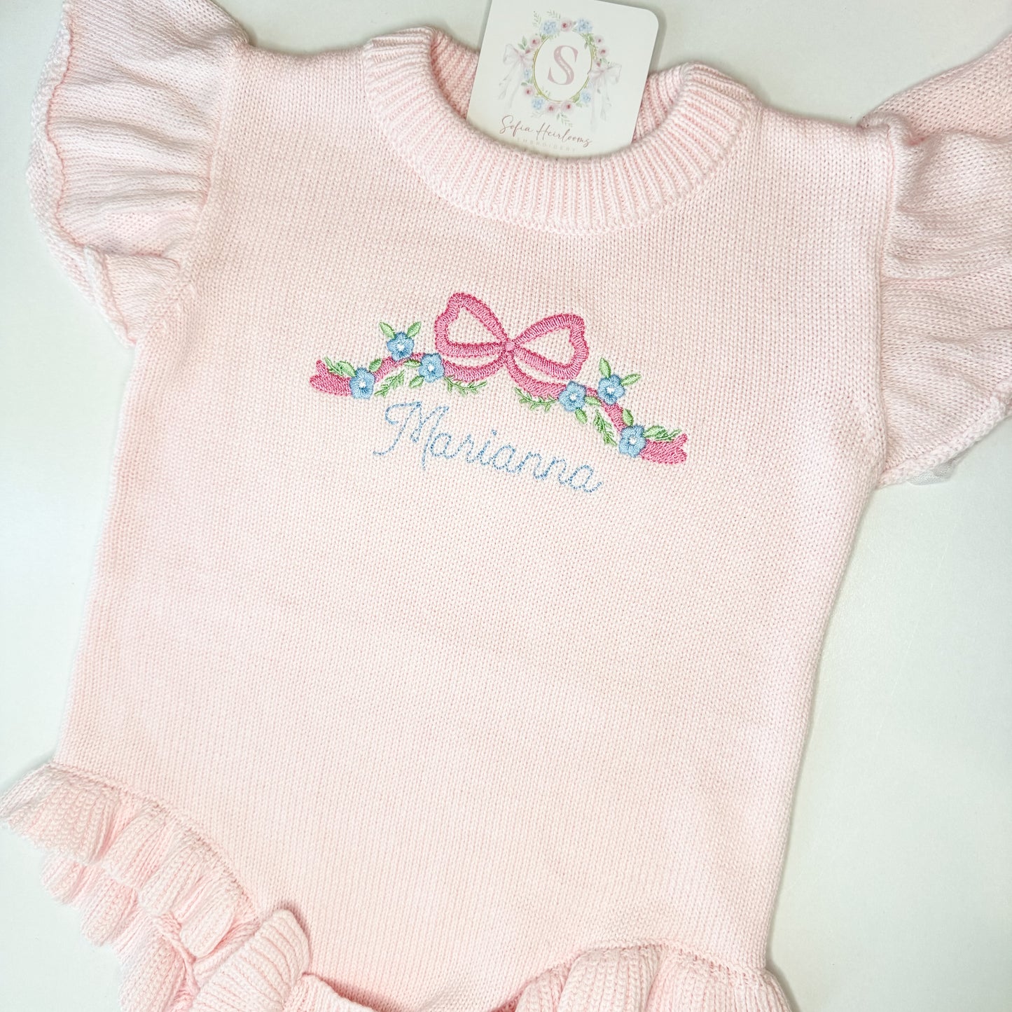 Personalized Knit Ruffle Bubble