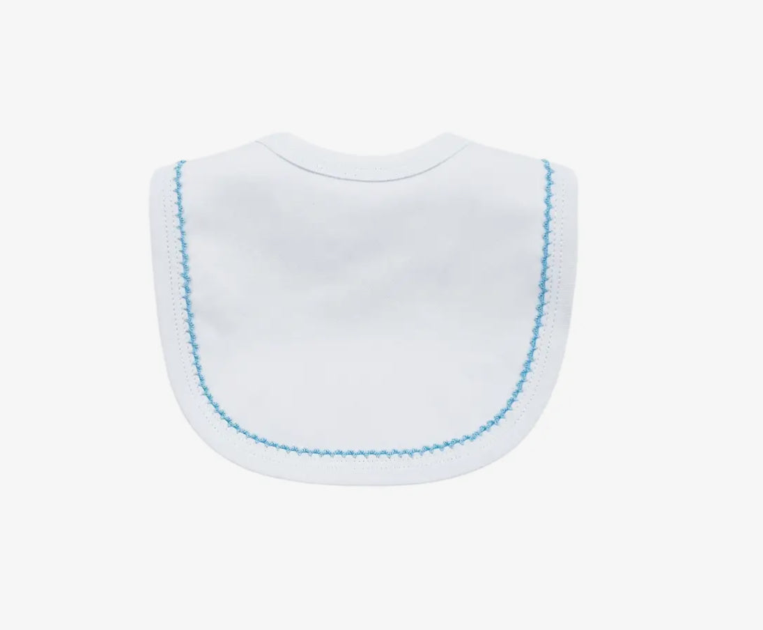 Bib| Blue Picot Trim