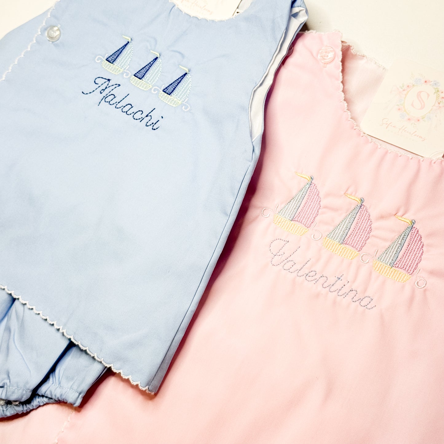 Personalized Sailboat Diaper Set