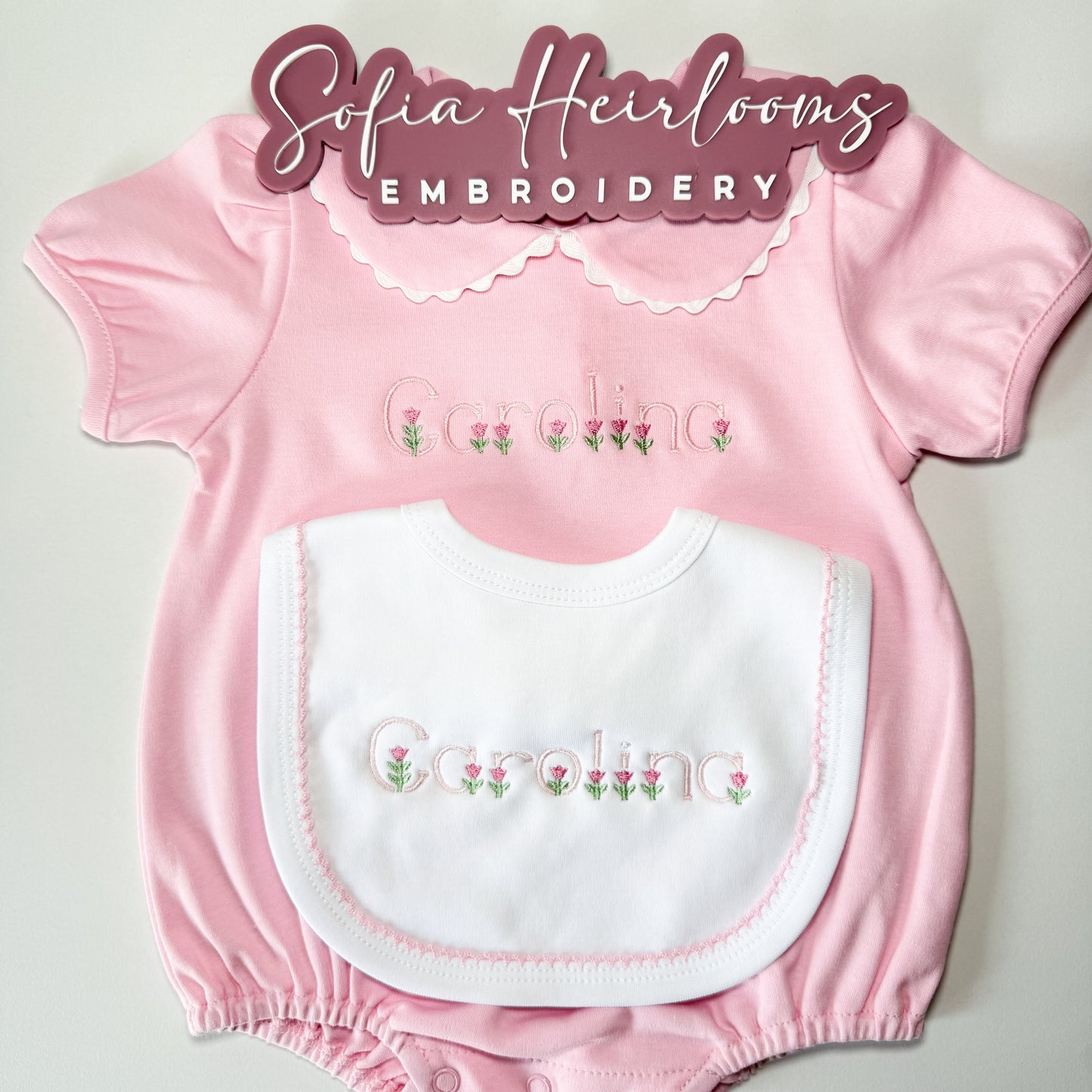 Short Sleeve Scalloped Collar Bubble|Pink