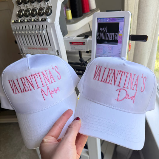 Personalized Embroidered Mom & Dad Trucker Hats