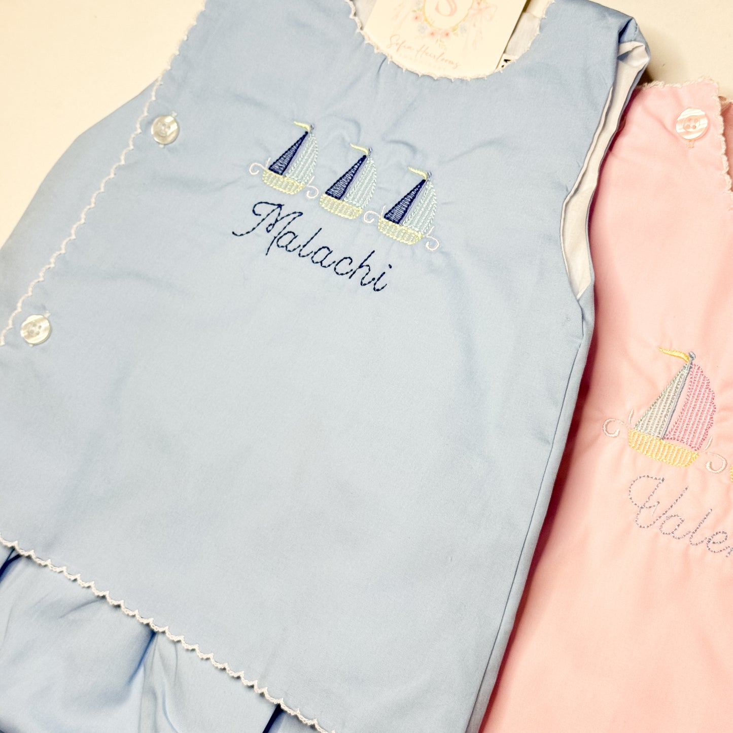 Personalized Sailboat Diaper Set