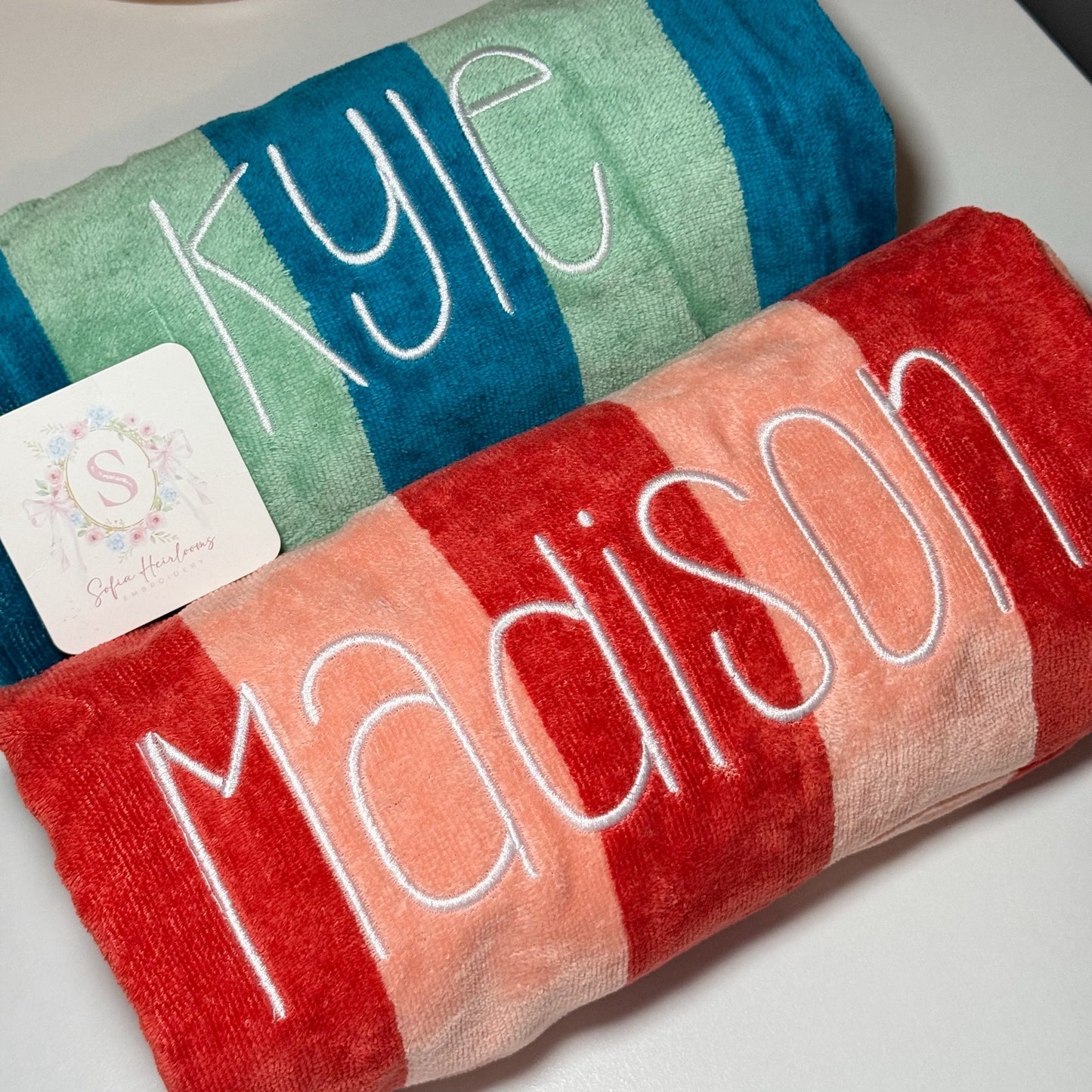 Personalized Stripe Beach Towels