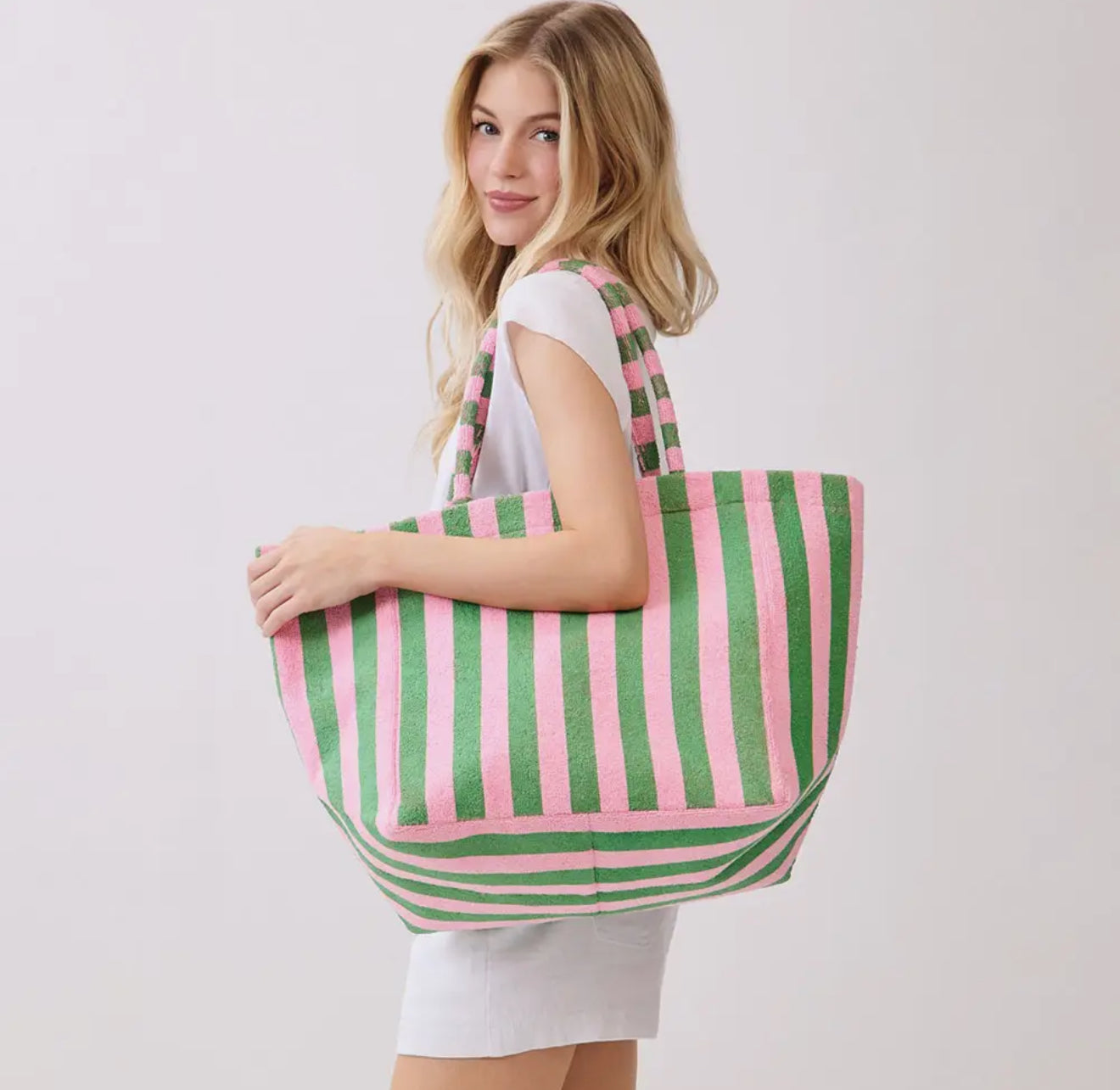 Striped Terry Tote Bag