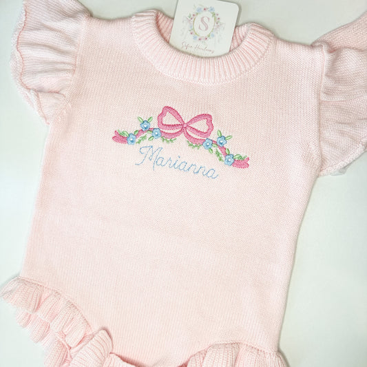 Personalized Knit Ruffle Bubble