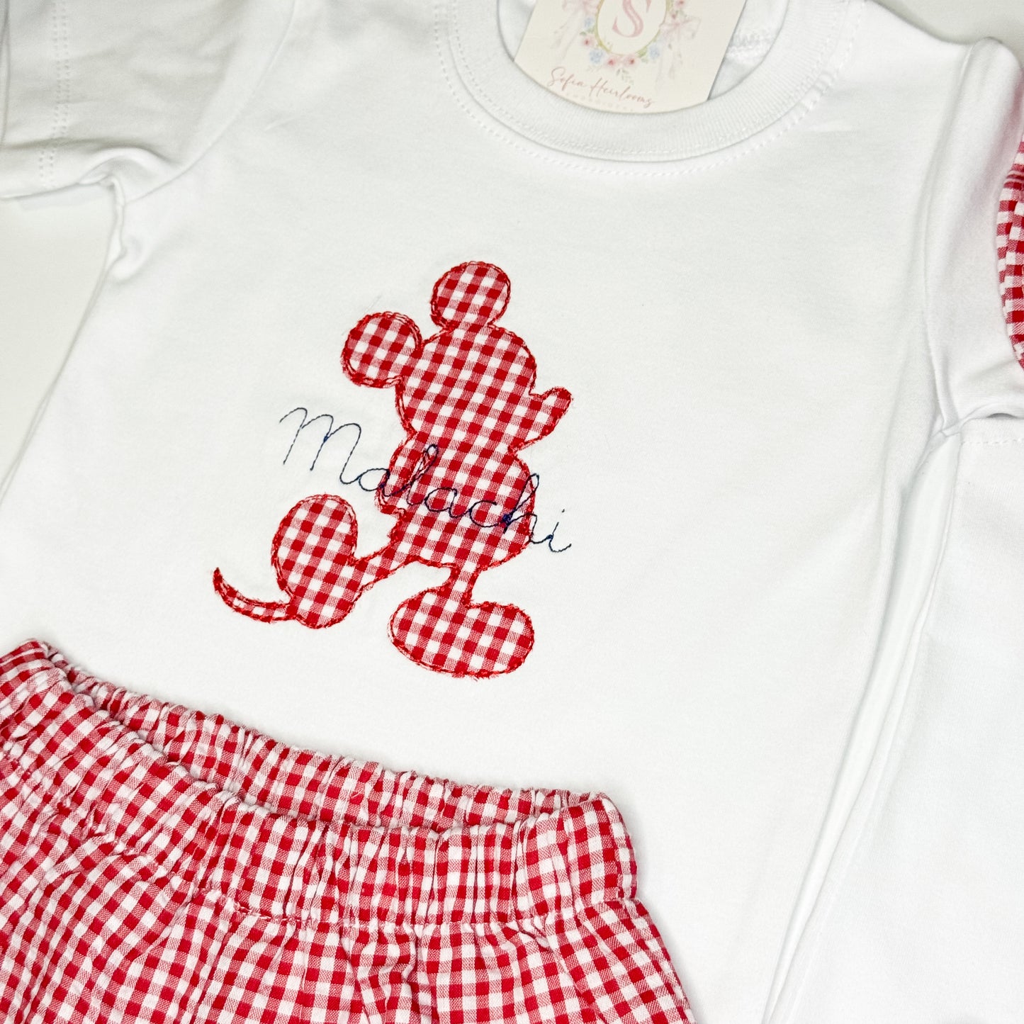 Personalized Red Gingham Character Set