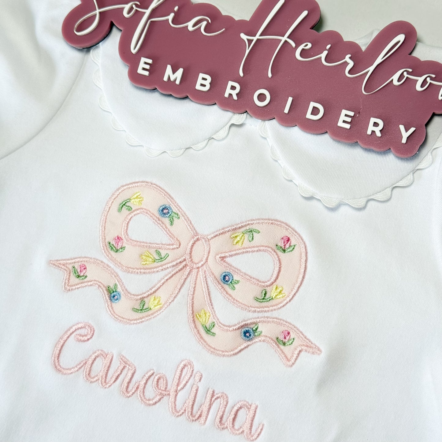 Short Sleeve Scalloped Collar Bubble|White