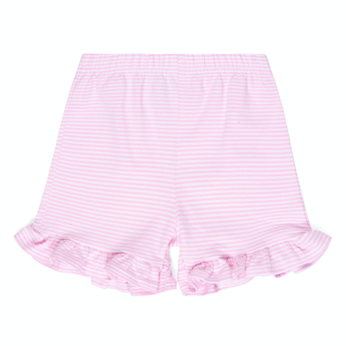 Girls Striped Ruffle Shorts
