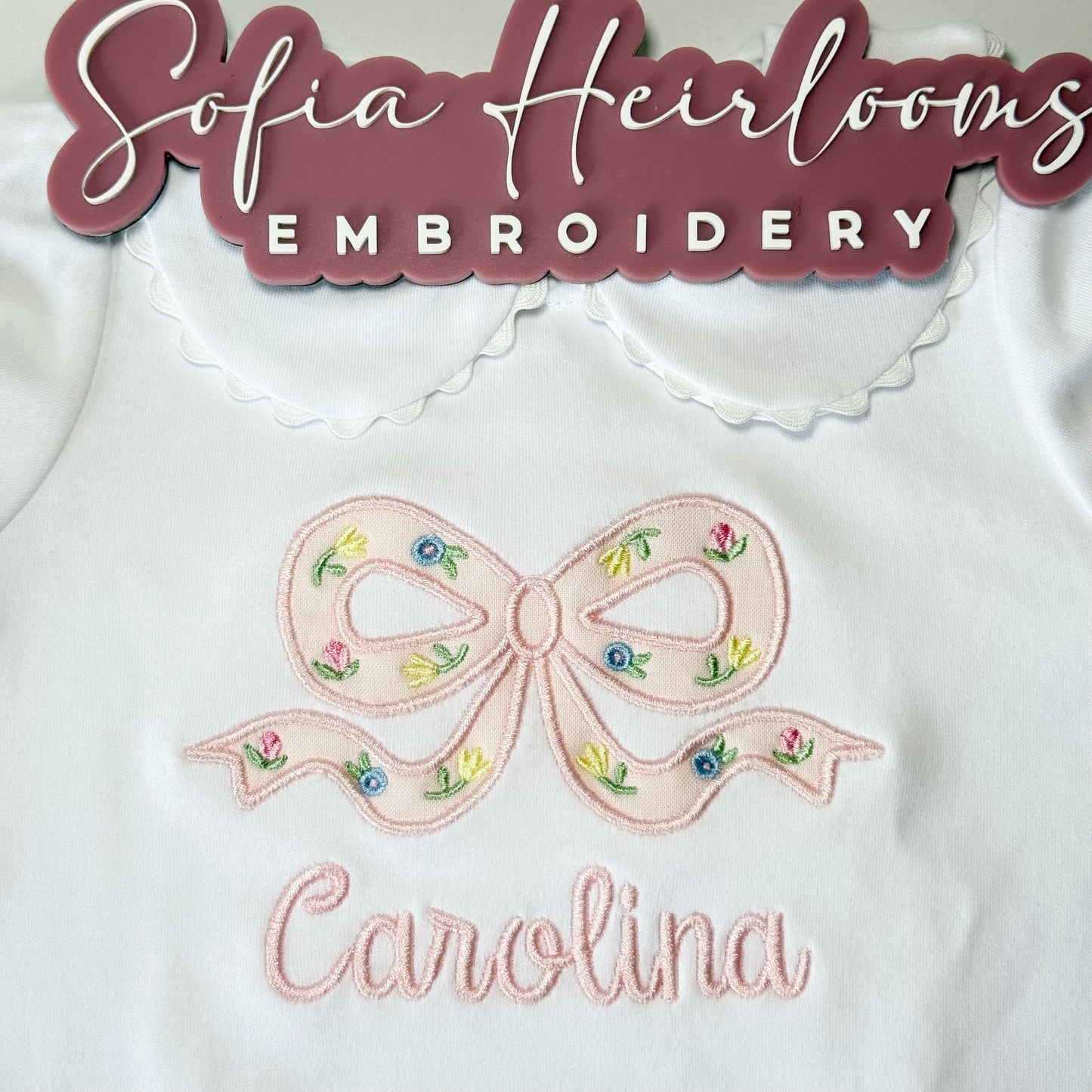Short Sleeve Scalloped Collar Bubble|White