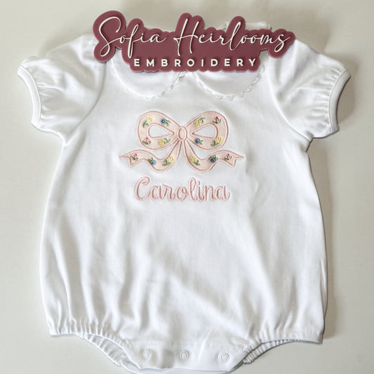 Short Sleeve Scalloped Collar Bubble|White