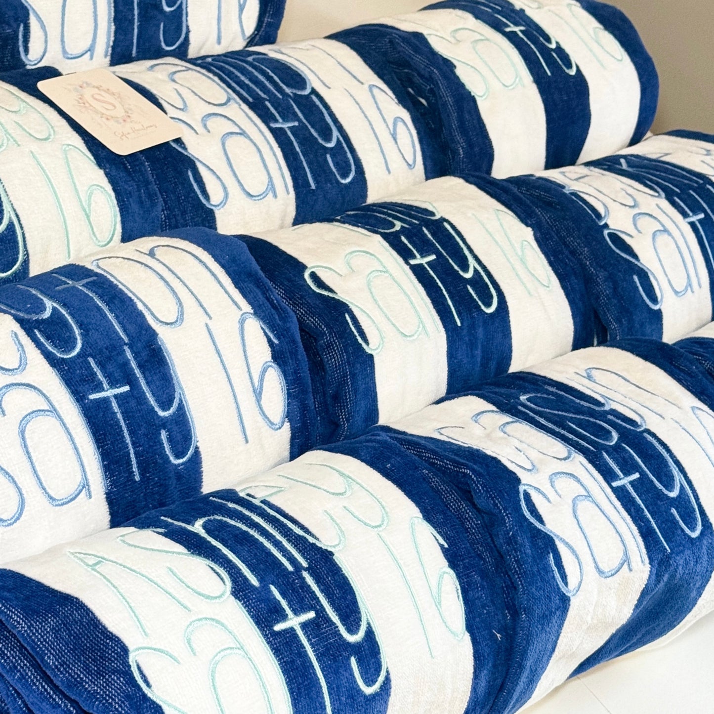 Personalized Stripe Beach Towels