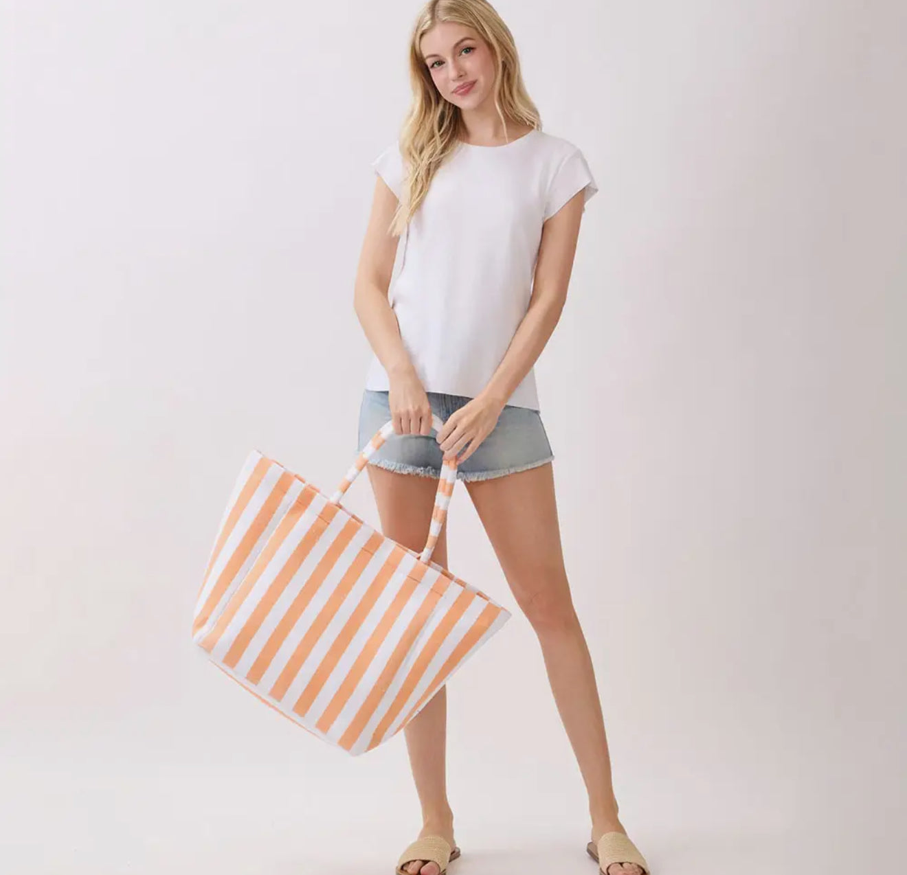 Striped Terry Tote Bag