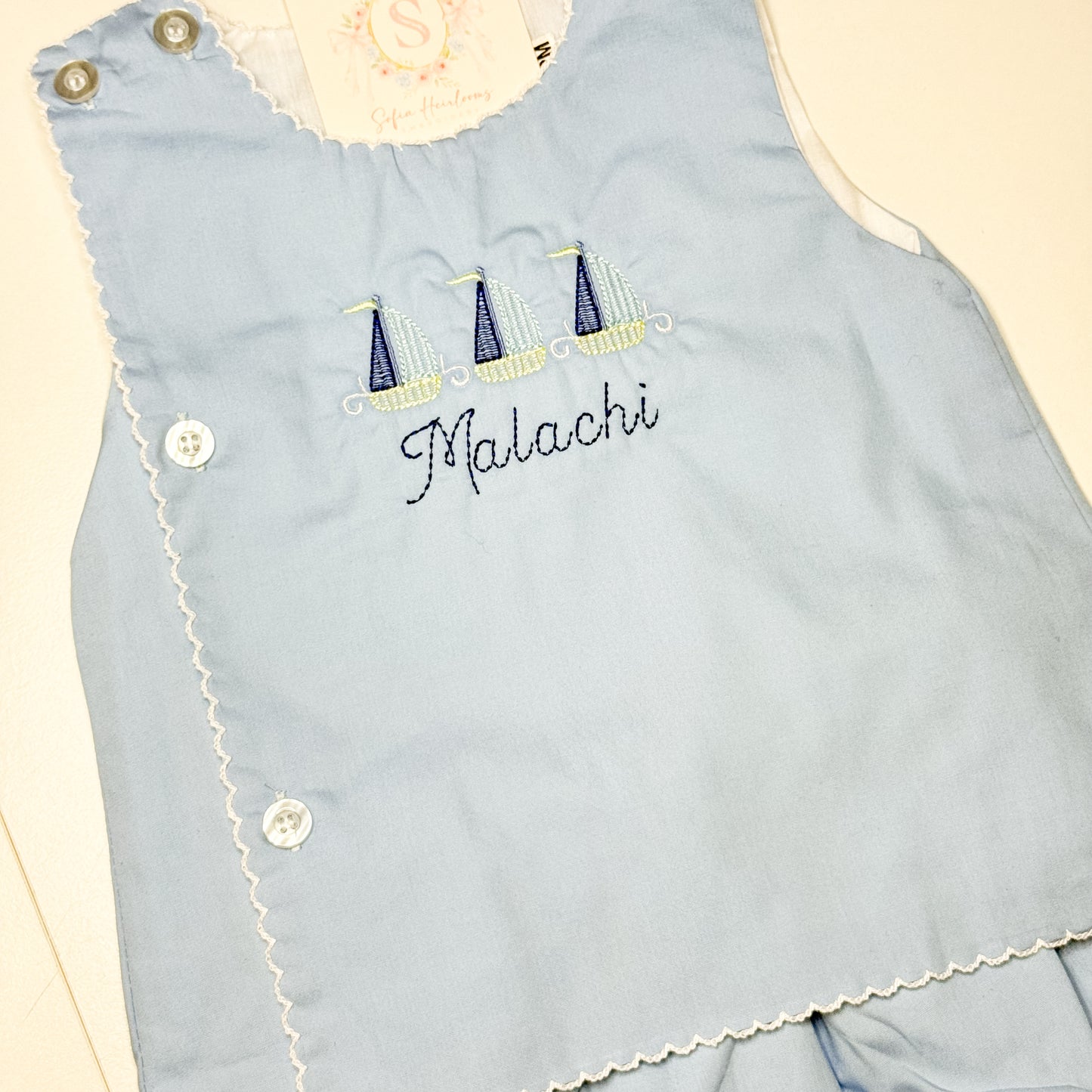 Personalized Sailboat Diaper Set