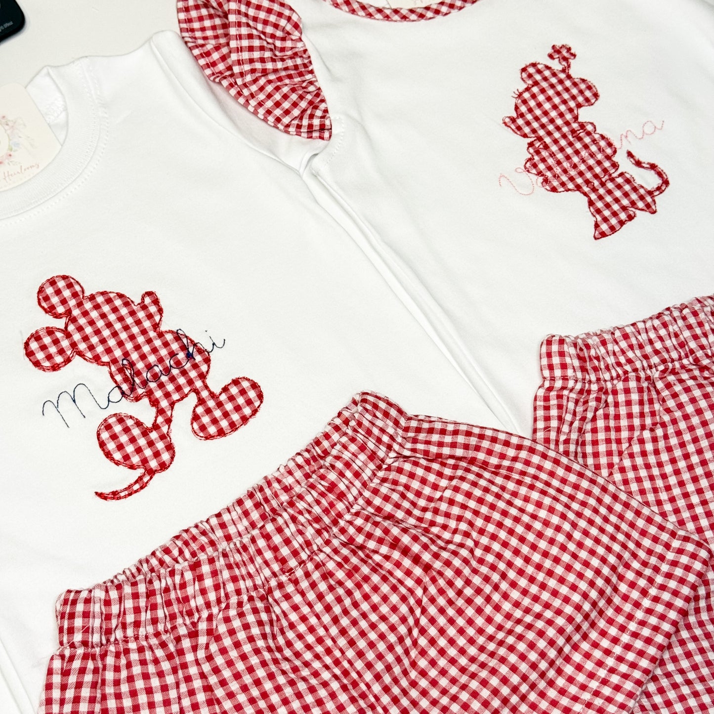 Personalized Red Gingham Character Set