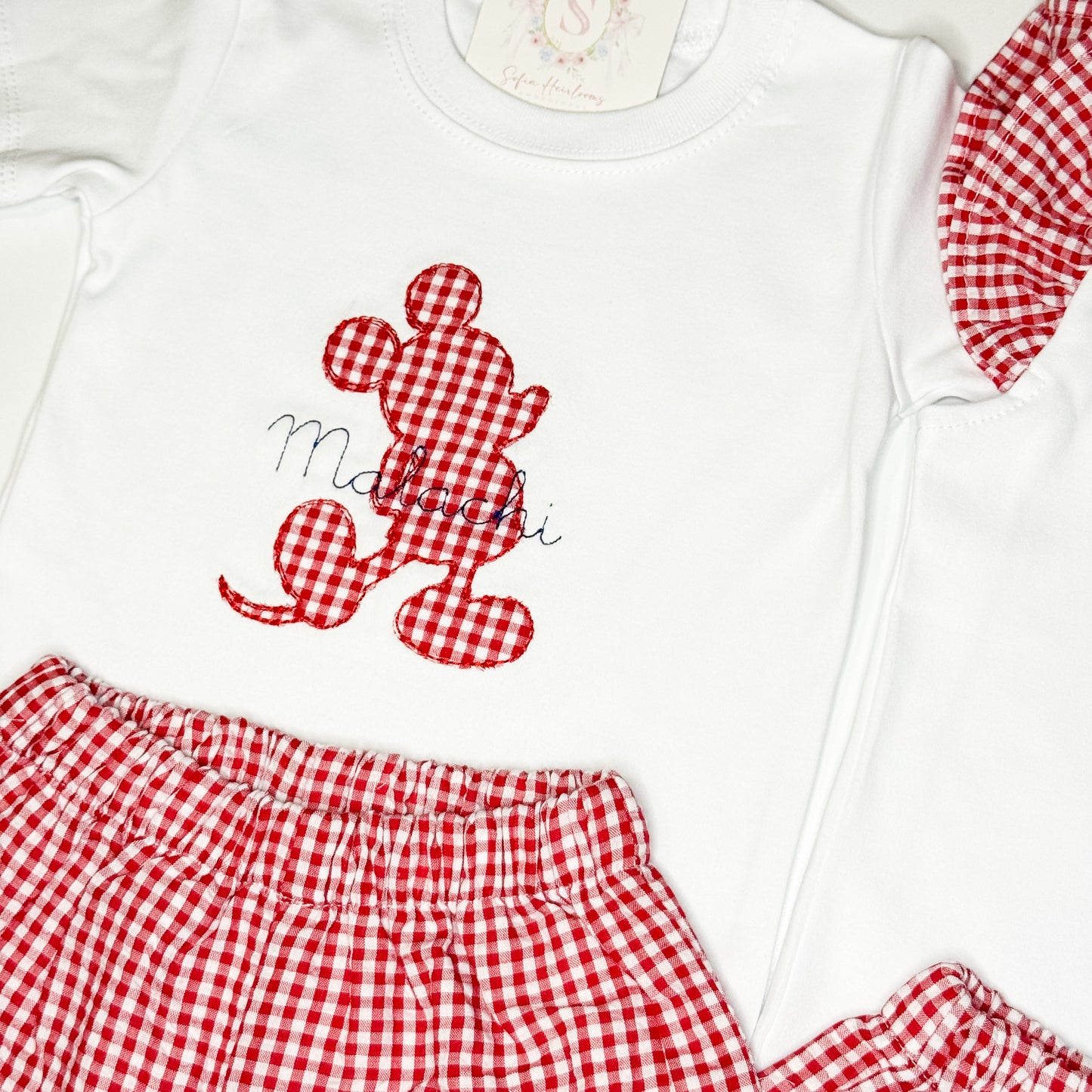 Personalized Red Gingham Character Set