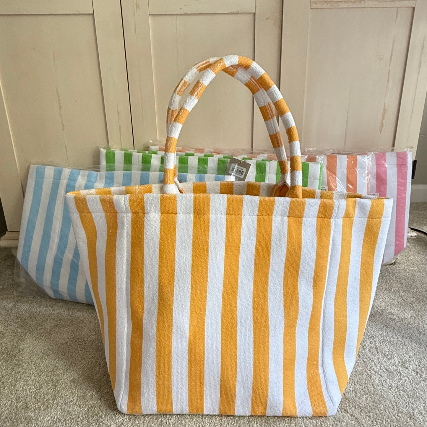 Striped Terry Tote Bag