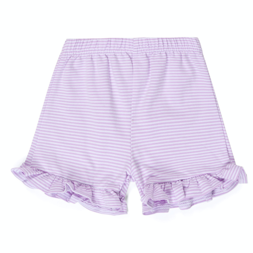 Girls Striped Ruffle Shorts