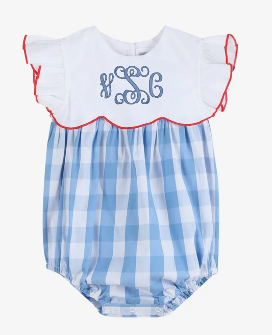 Blue Gingham Patriotic Bubble